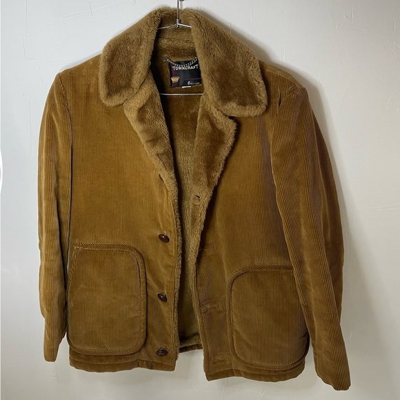 Towncraft Jackets & Blazers - Vintage 70s Corduroy Faux Fur Sherpa Lined Towncraft Rancher Coat Jacket​​